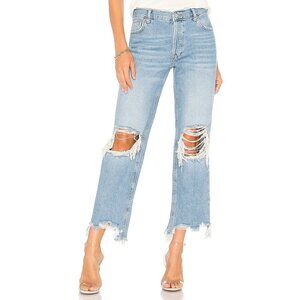 We The Free People Maggie Straight Ripped Distressed Jeans Size 25